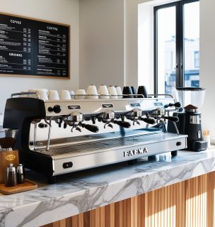 Leonardo_Phoenix_09_Bright_highend_caf_setup_with_a_3group_Fae_0